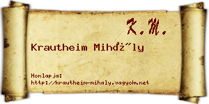 Krautheim Mihály névjegykártya