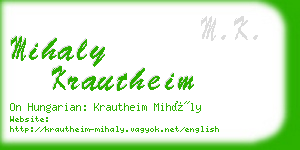 mihaly krautheim business card